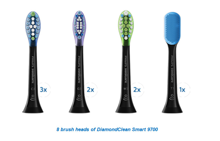8 brush heads of DiamondClean Smart 9700